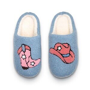 Indoor / Outdoor Slippers - Western Cowgirl - Blue
